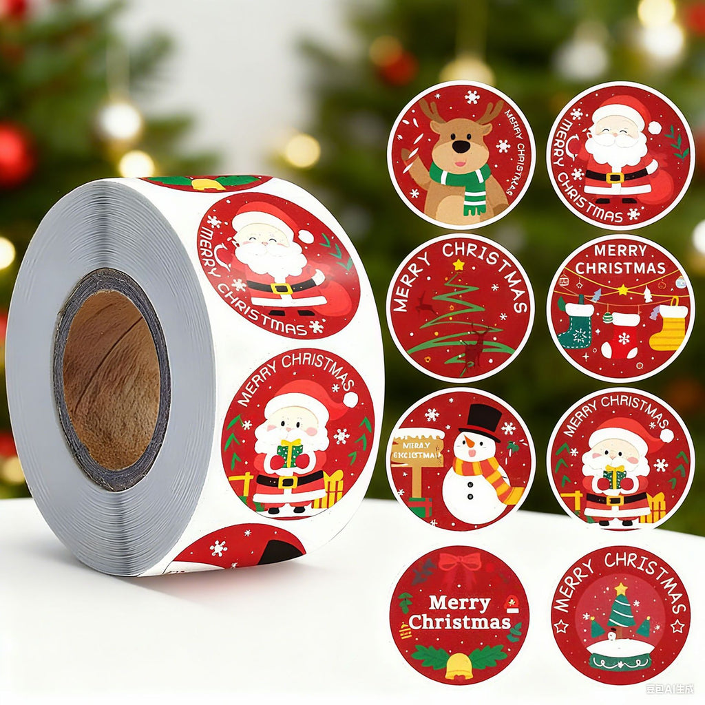 500 Stickers/Christmas stickers,cartoon window displays,snack decorations,holiday gifts,sealing stickers