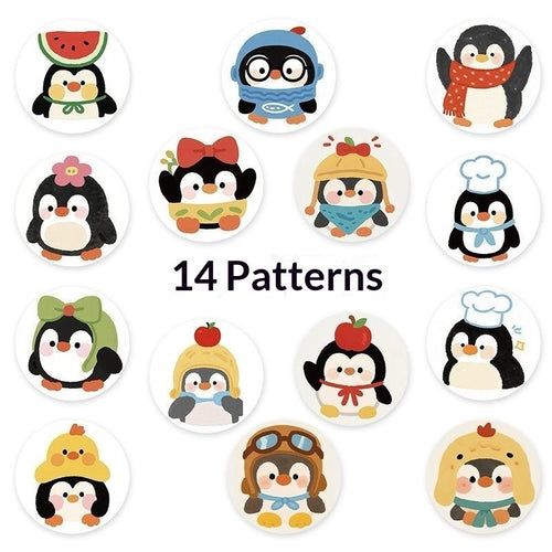300 Stickers cartoon penguin roll stickers, adorable and creative decoration for DIY mobile phone case