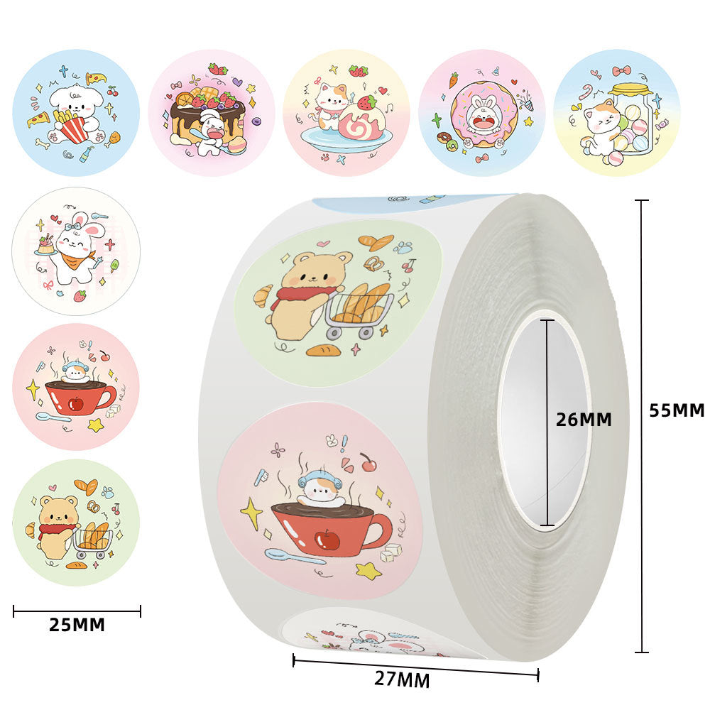 500 Stickers/Cake puppy copper paper thank you simple sealing label sticker