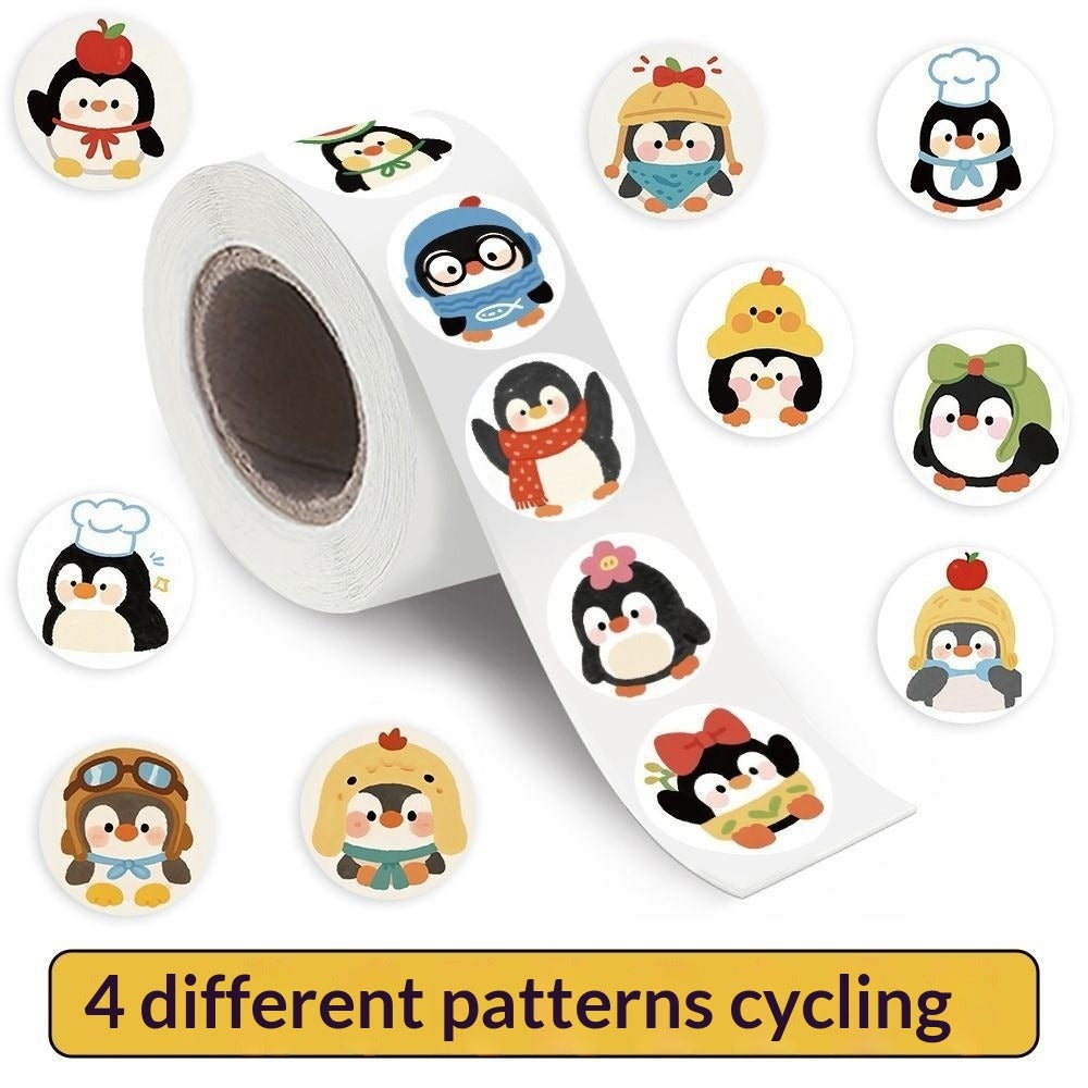 300 Stickers cartoon penguin roll stickers, adorable and creative decoration for DIY mobile phone case