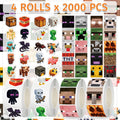 2000Stickers/4Roll Minecraft volume sticker DIY cartoon game planner stationery table decoration sealing sticker