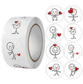 500 Stickers/Stickers of stick figures, cartoon style, cute and creative, round shape, children's stickers