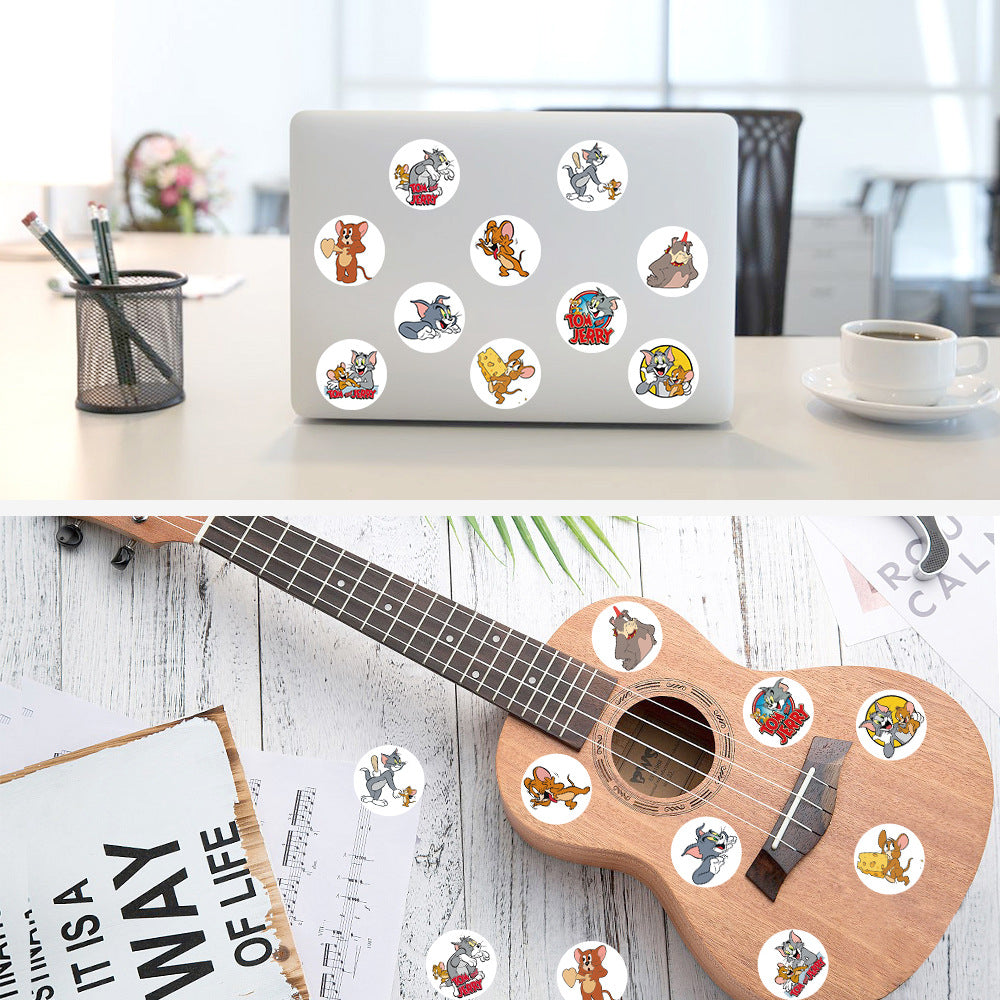 500 Stickers Mouse and Cat Roll Seal Stickers for Children's Stationery and Luggage Decorations