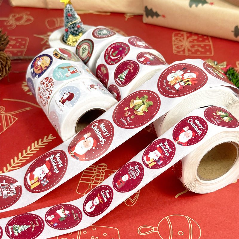 500 Stickers/Christmas stickers,cartoon window displays,snack decorations,holiday gifts,sealing stickers