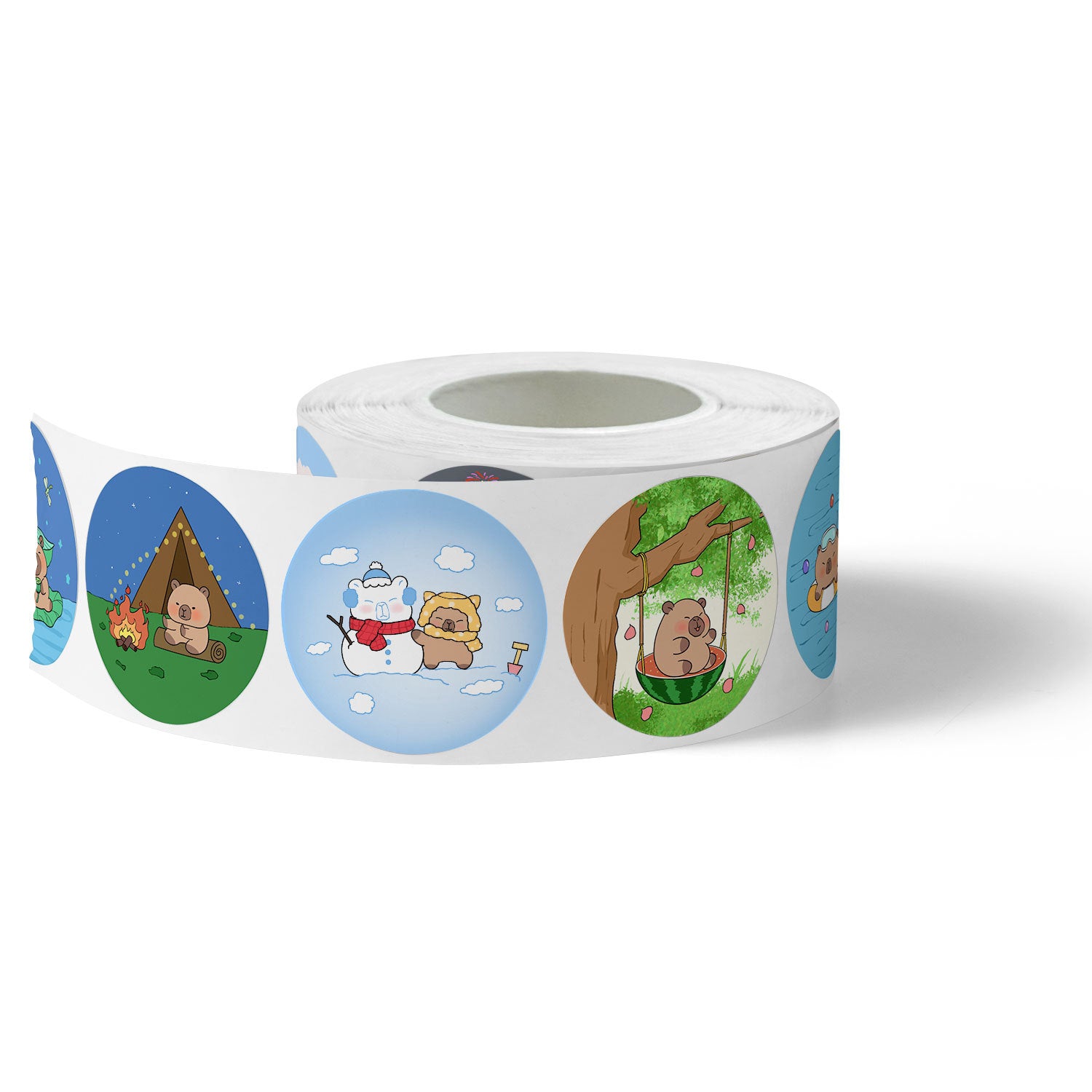 500 Stickers/Cartoon animal capybara sticker, anime decorative sealing sticker