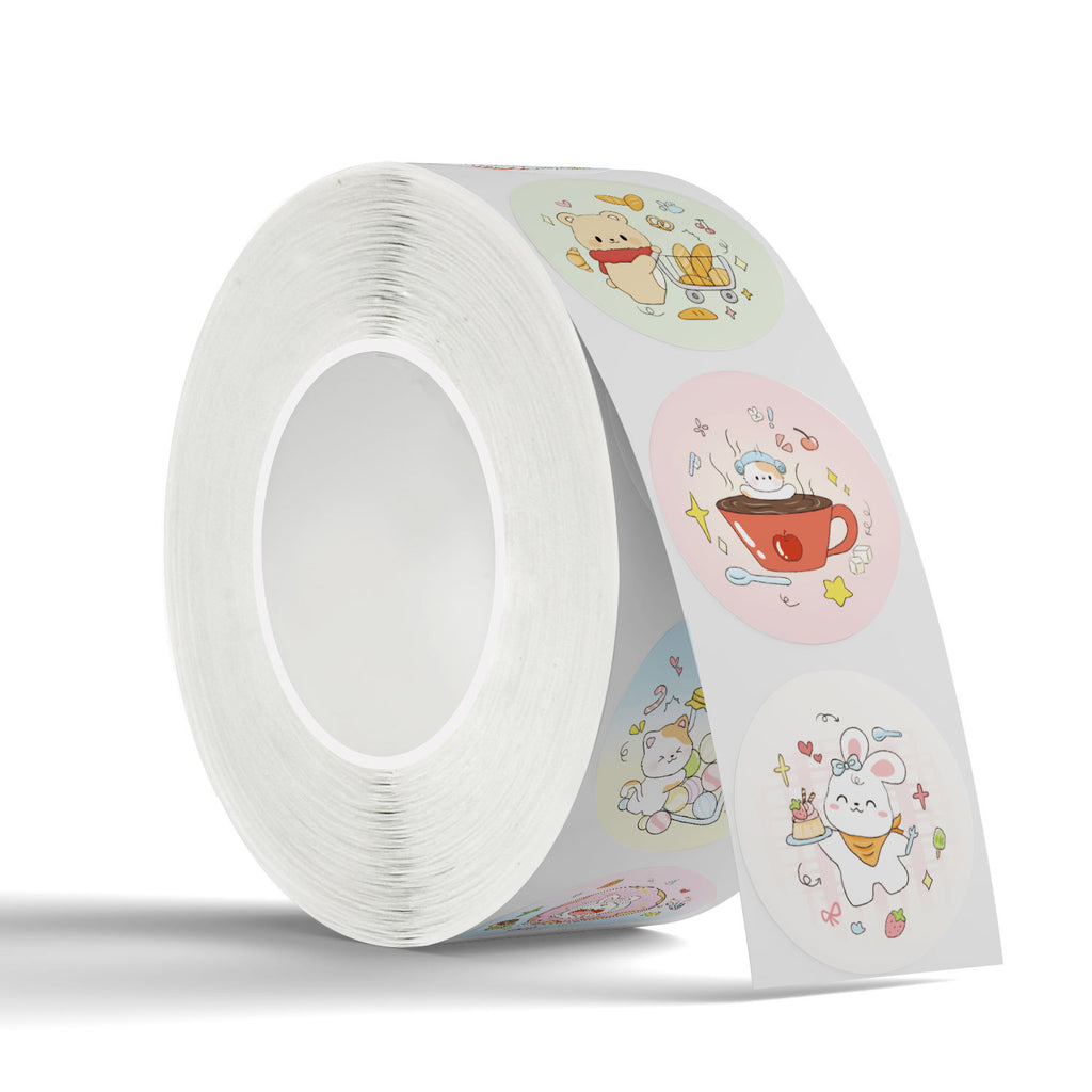 500 Stickers/Cake puppy copper paper thank you simple sealing label sticker