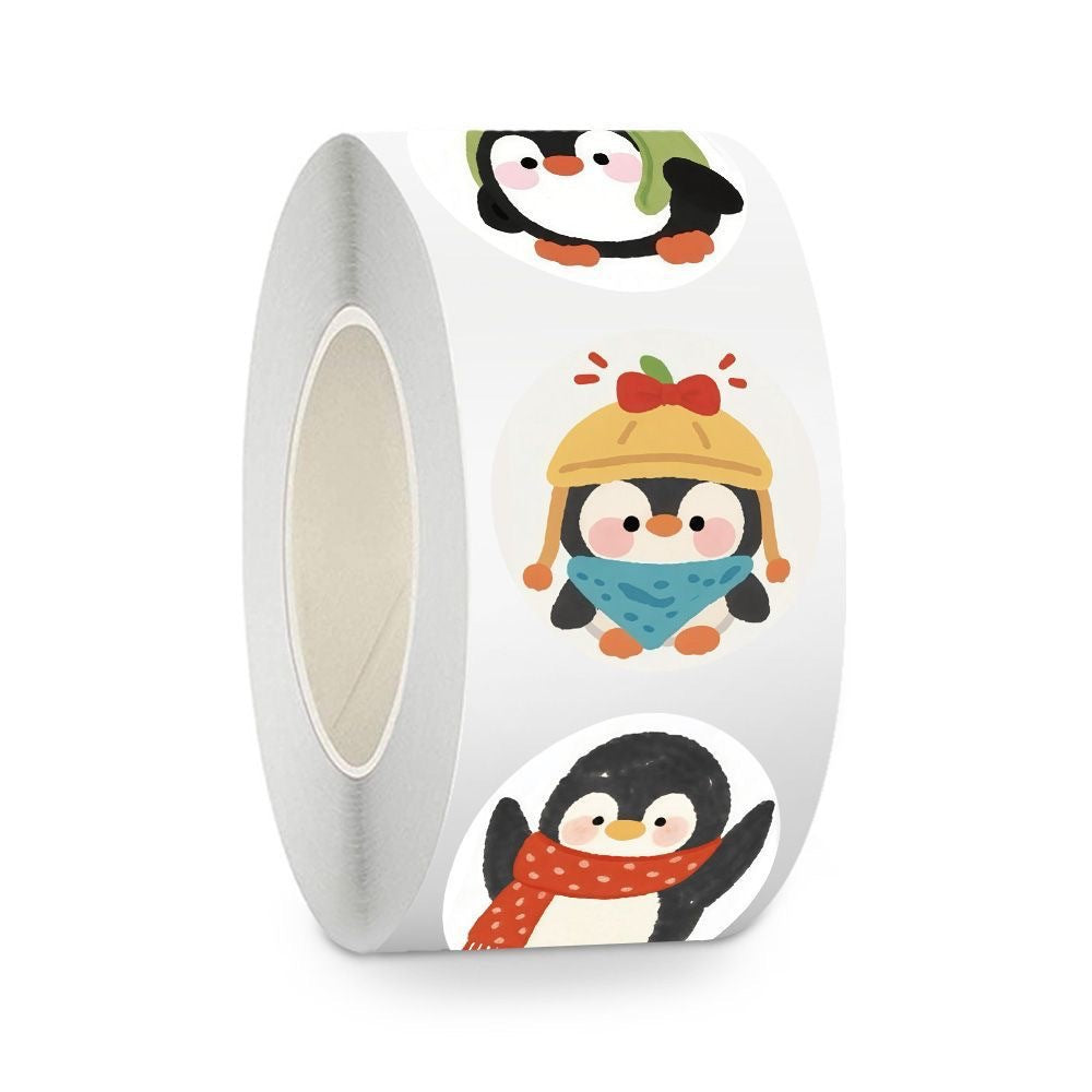 300 Stickers cartoon penguin roll stickers, adorable and creative decoration for DIY mobile phone case