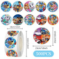 500 Stickers PAW Patrol Roll-up Reward Stickers for Children, DIY Planner Tape, Stationery, Desktop Decorations