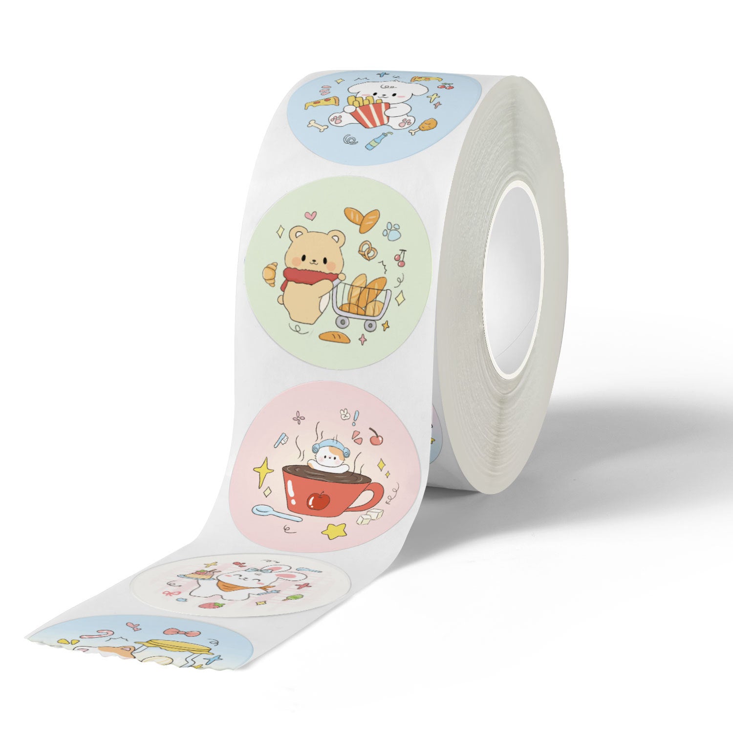 500 Stickers/Cake puppy copper paper thank you simple sealing label sticker