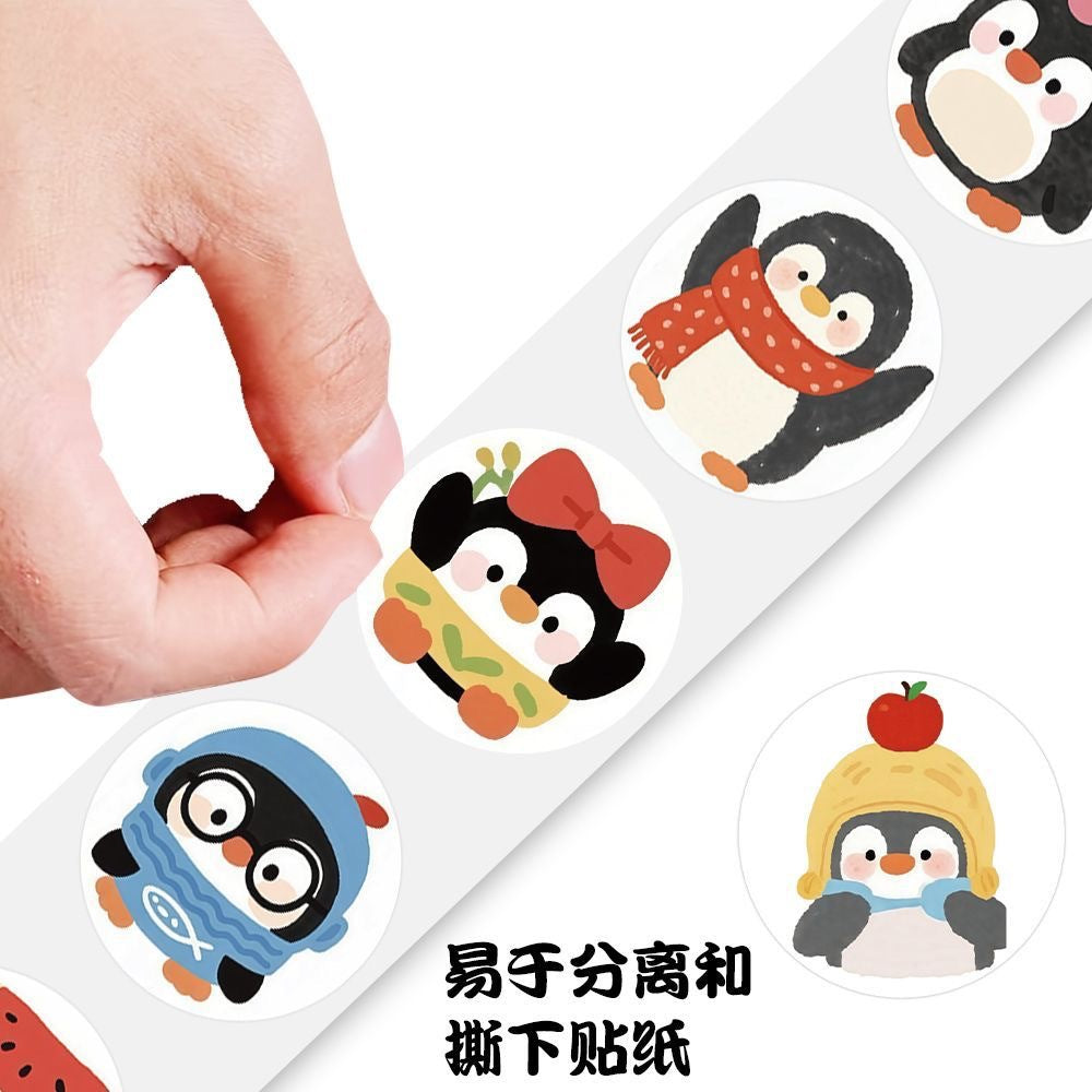 300 Stickers cartoon penguin roll stickers, adorable and creative decoration for DIY mobile phone case