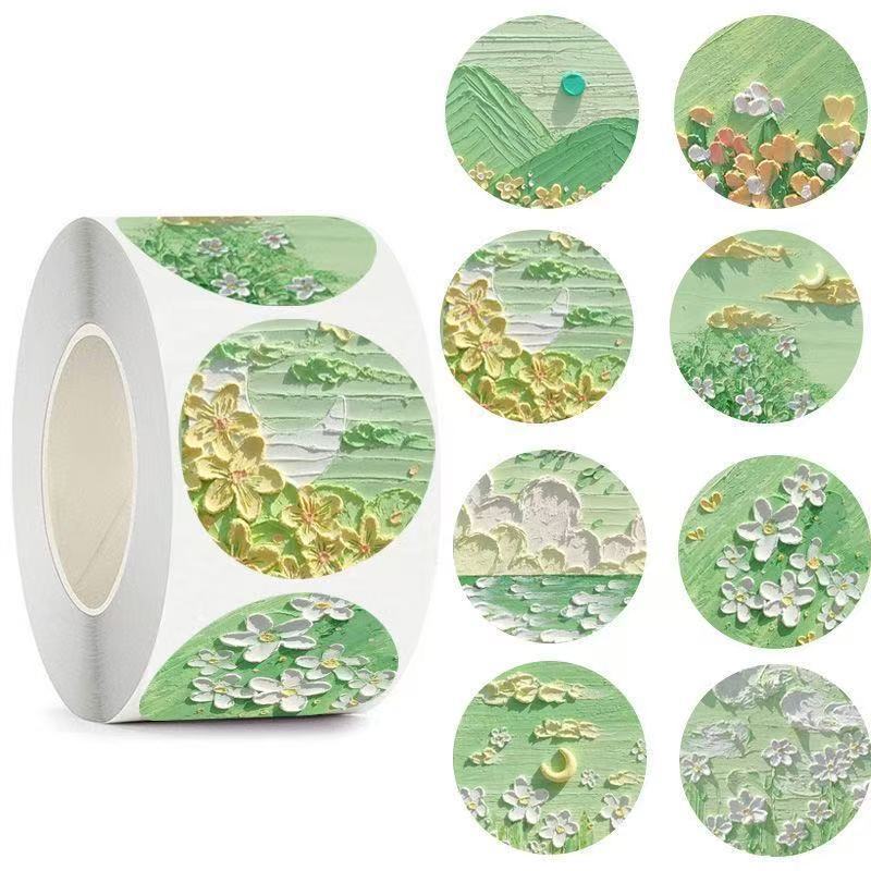 Oil painting landscape healing decoration phone case sticker