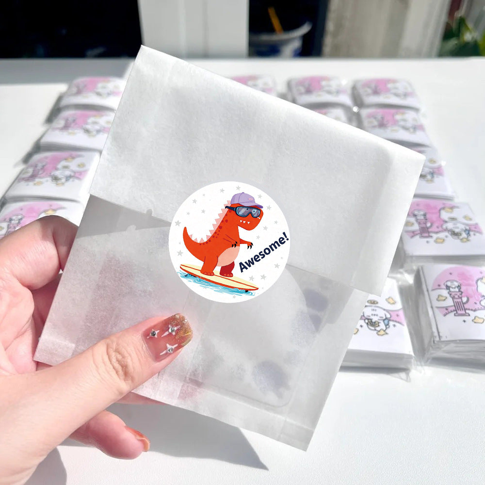 500 Stickers/roll cartoon dinosaur roll stickers DIY stationery water cup decorative stickers