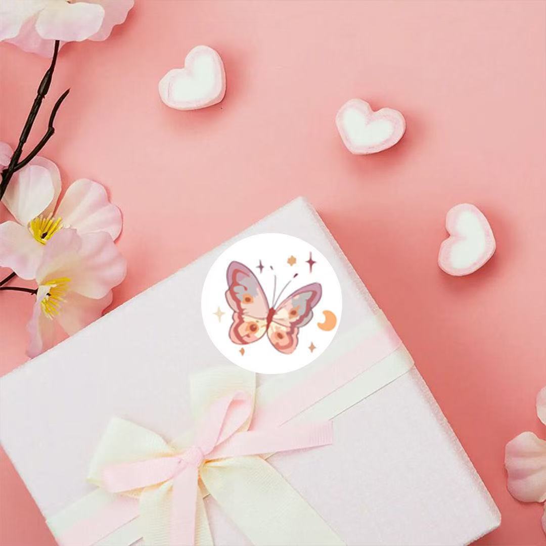 500 stickers/vintage romantic rose, sealing sticker, small round sealing, stationery sticker