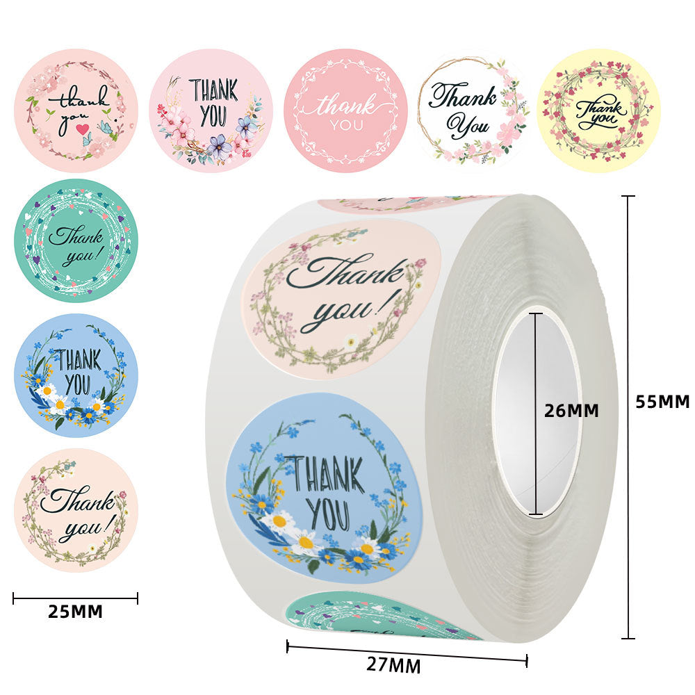 500 stickers/adhesive thank you stickers, dessert, cake, baking, sealing, cartoon, children's reward stickers, wedding, floral stickers