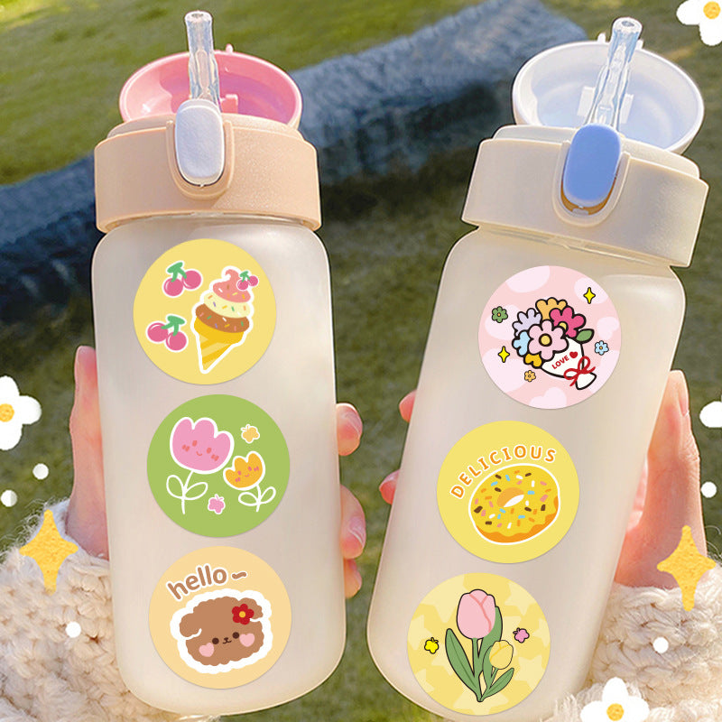 500 pieces/roll of cute cartoon stickers, round sealing stickers, suitable for children's gift packaging and decoration, as well as sealing purposes