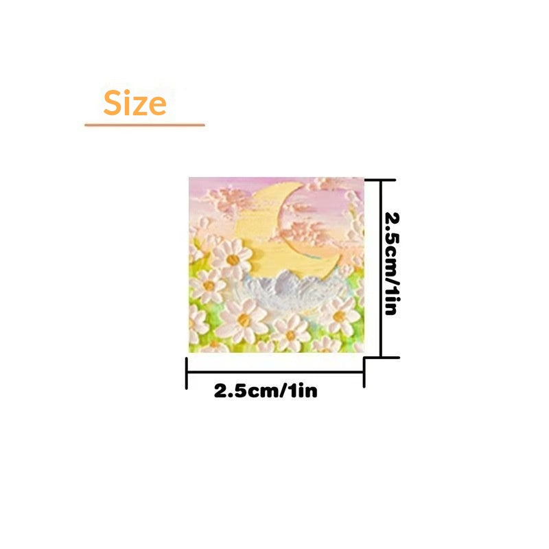Oil painting landscape healing decorative phone case waterproof sticker