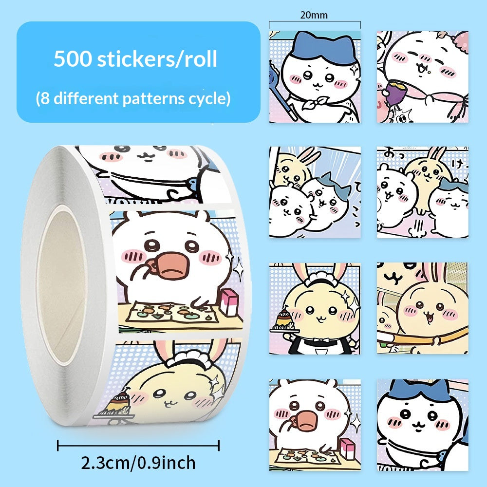 500 Stickers of Jiyikawa sealing stickers, cute handwriting material stickers for children