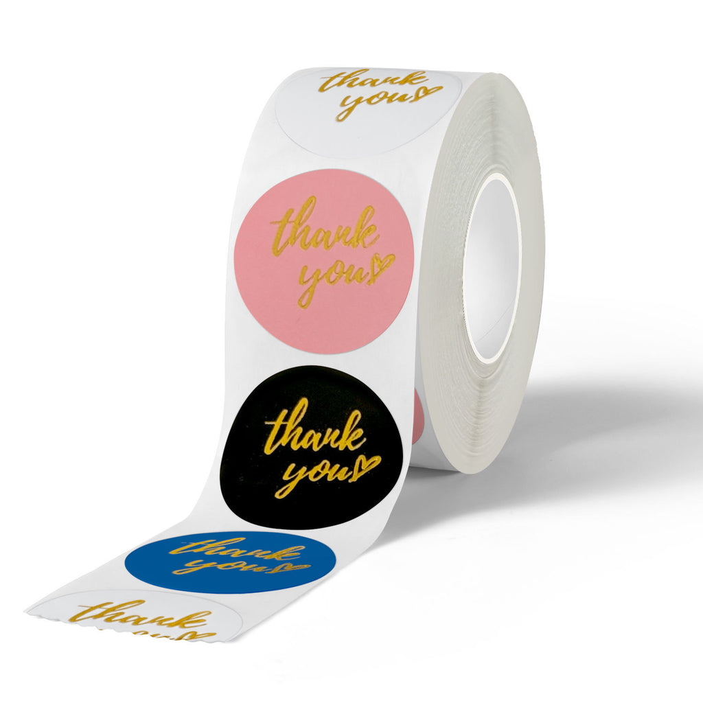 500 Stickers/Thank you sticker, gold foil pink sticker, sealing sticker, festival wedding envelope decoration sticker