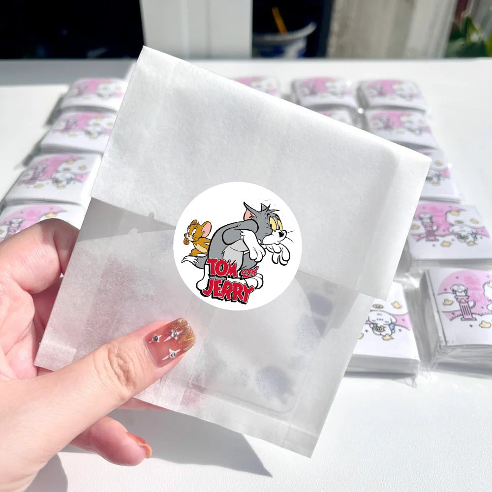 500 Stickers Mouse and Cat Roll Seal Stickers for Children's Stationery and Luggage Decorations