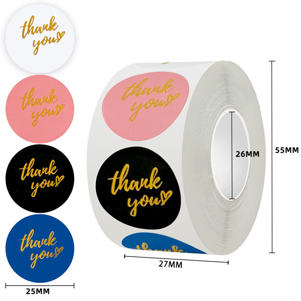 500 Stickers/Thank you sticker, gold foil pink sticker, sealing sticker, festival wedding envelope decoration sticker