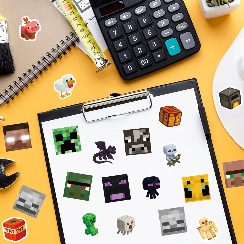 2000Stickers/4Roll Minecraft volume sticker DIY cartoon game planner stationery table decoration sealing sticker