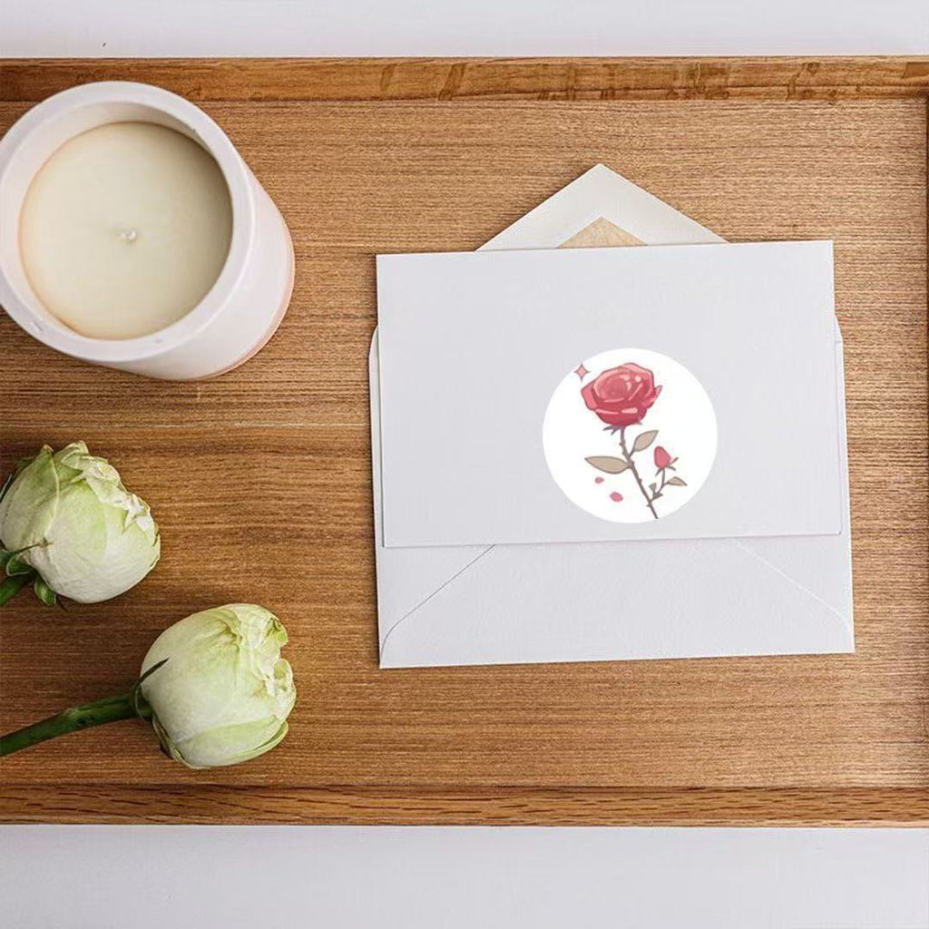 500 stickers/vintage romantic rose, sealing sticker, small round sealing, stationery sticker