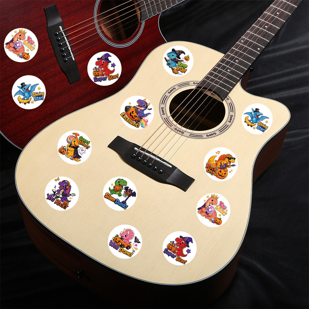 500 Stickers/roll Halloween dinosaur children's reward stickers DIY luggage decoration stickers