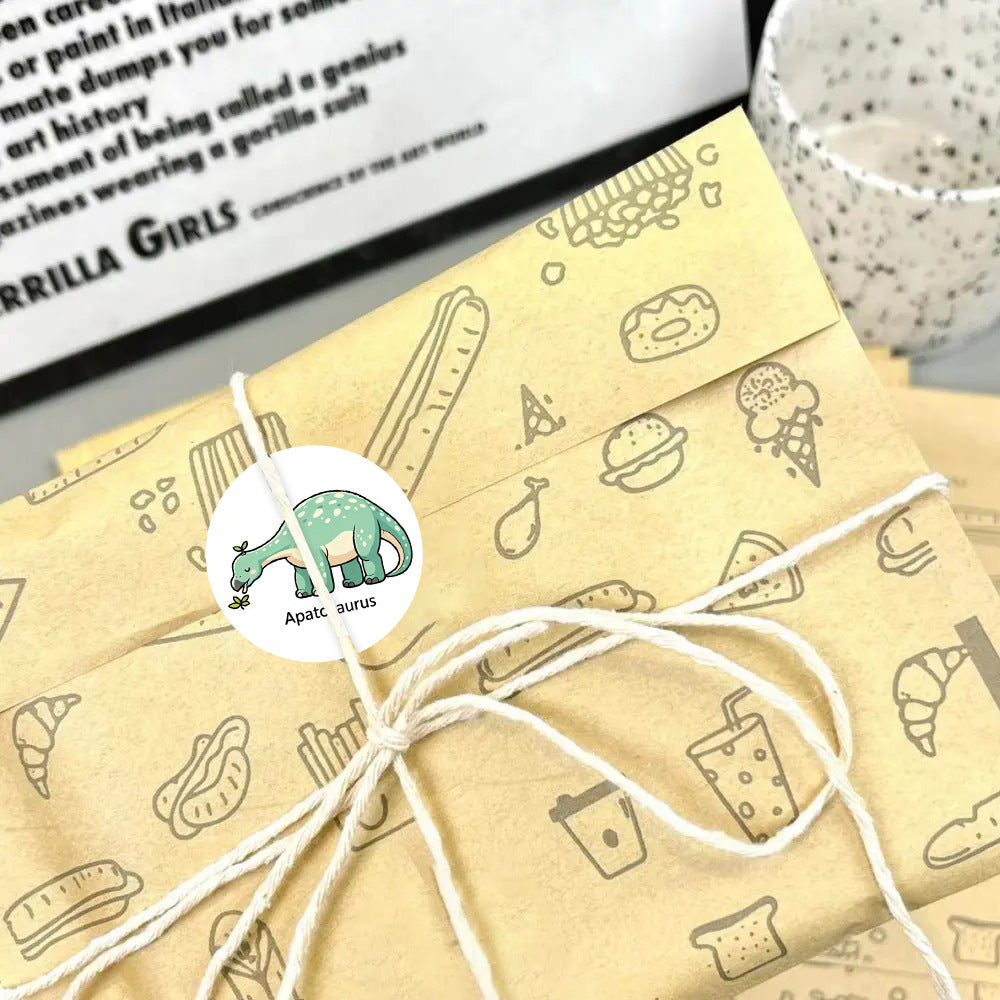 500 Stickers/Cartoon dinosaur roll-up stickers for DIY stationery and water cup decoration