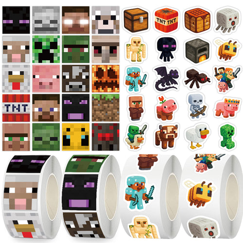 2000Stickers/4Roll Minecraft volume sticker DIY cartoon game planner stationery table decoration sealing sticker