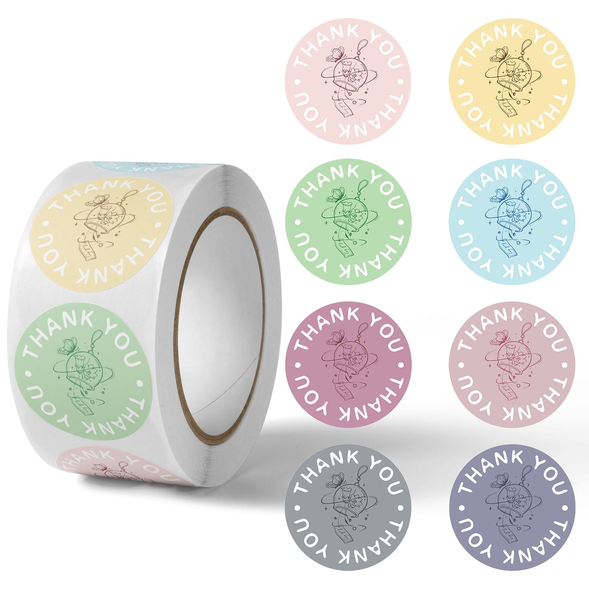 500 Pieces/roll of wind chimes and wind chime flower stickers, adhesive labels, gift packaging labels
