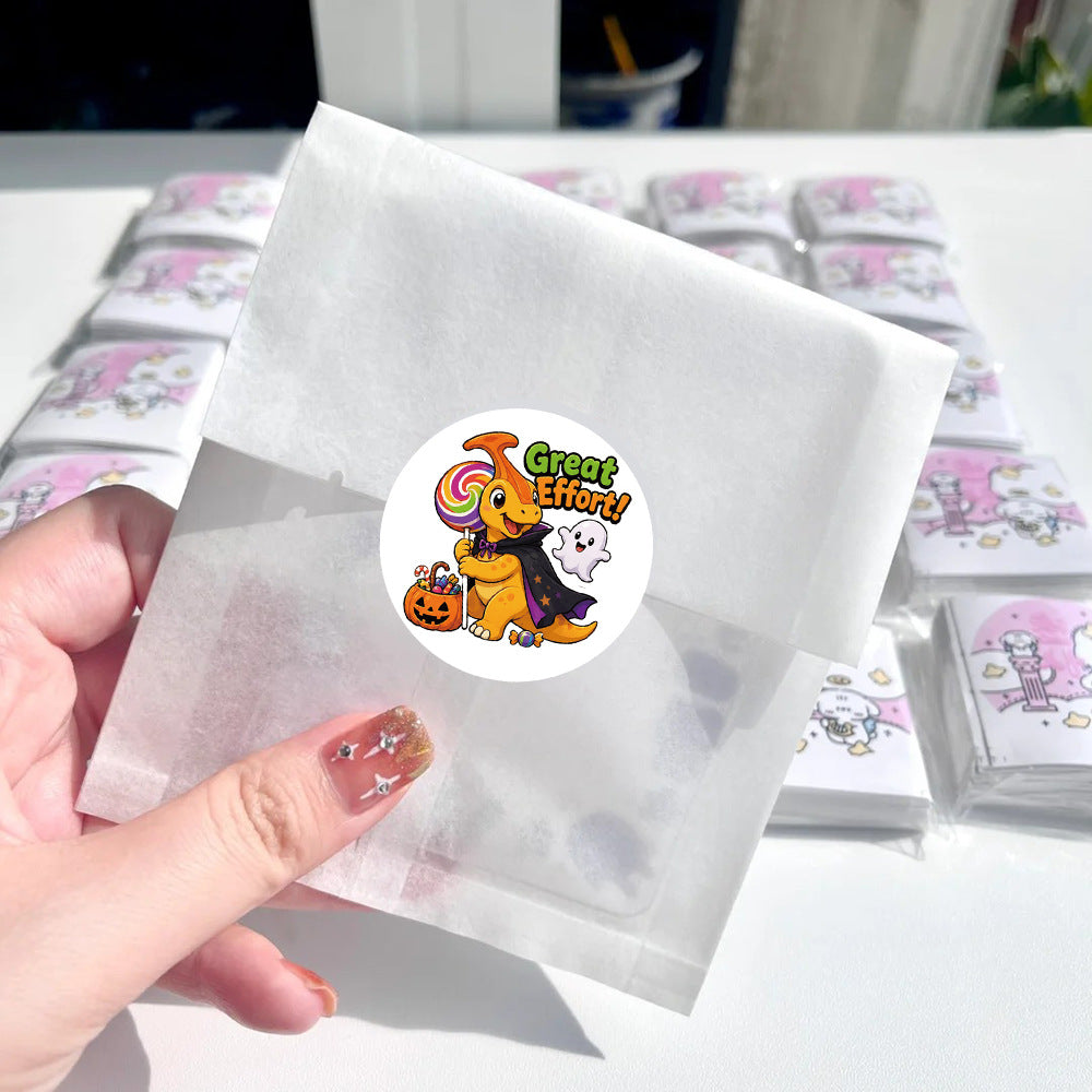 500 Stickers/roll Halloween dinosaur children's reward stickers DIY luggage decoration stickers