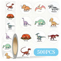 500 Stickers/Cartoon dinosaur roll-up stickers for DIY stationery and water cup decoration
