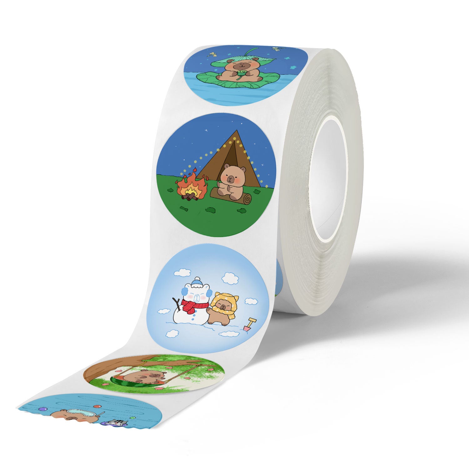 500 Stickers/Cartoon animal capybara sticker, anime decorative sealing sticker