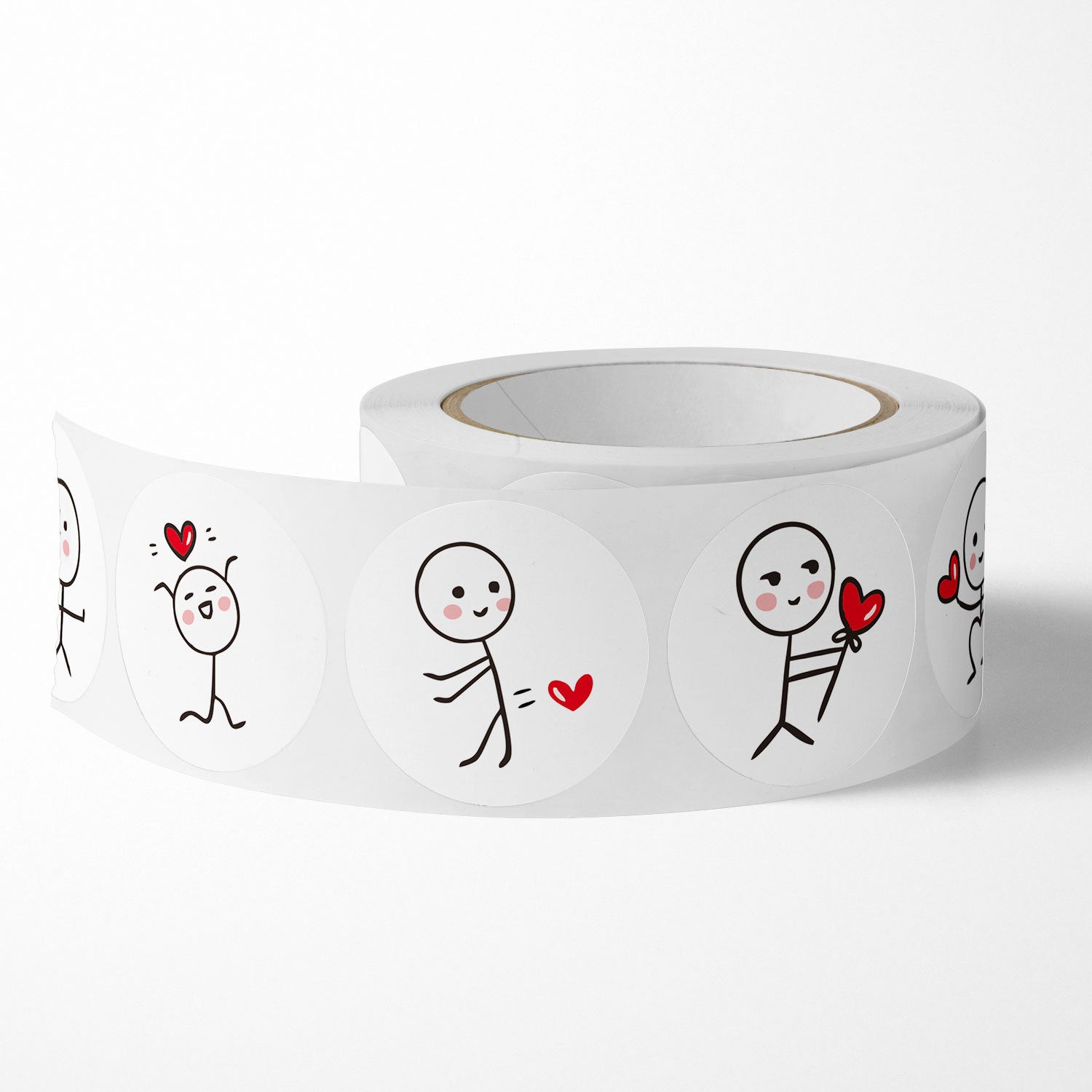 500 Stickers/Stickers of stick figures, cartoon style, cute and creative, round shape, children's stickers