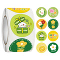 500 pieces/roll of cute cartoon stickers, round sealing stickers, suitable for children's gift packaging and decoration, as well as sealing purposes