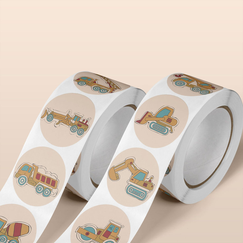 500 stickers/car transportation tool labels, children's cartoon reward, construction vehicles, excavators, forklifts, stickers