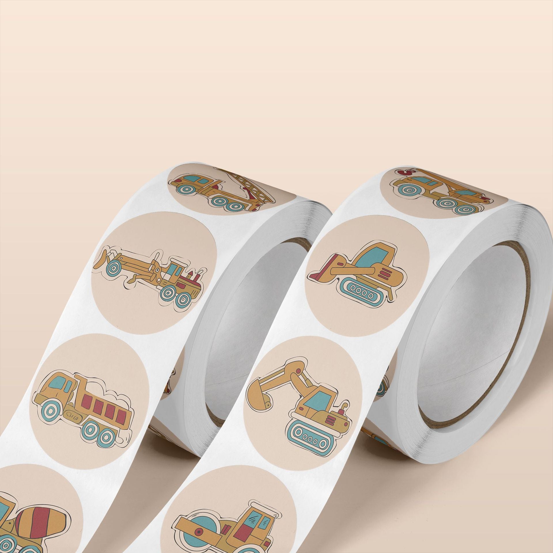 500 stickers/car transportation tool labels, children's cartoon reward, construction vehicles, excavators, forklifts, stickers