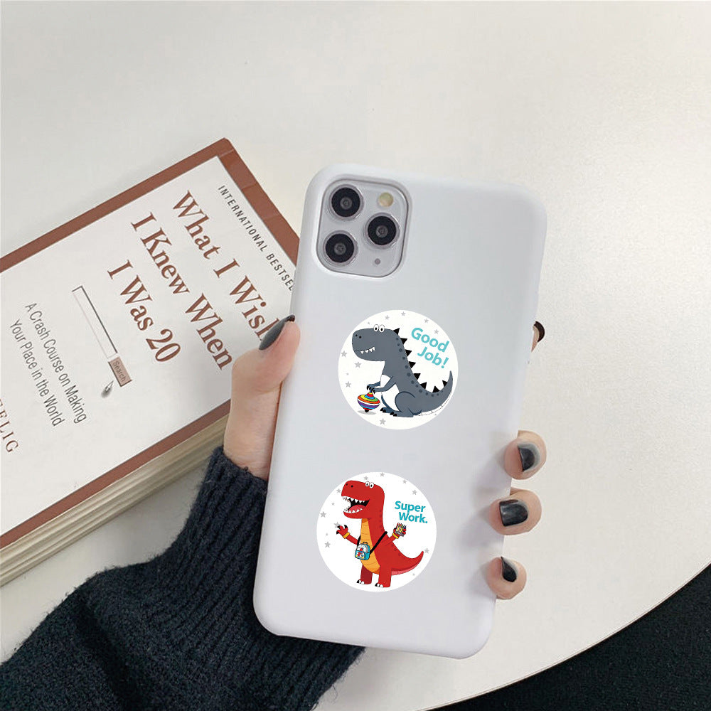 500 Stickers/roll cartoon dinosaur roll stickers DIY stationery water cup decorative stickers