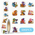 500 Stickers/roll Halloween dinosaur children's reward stickers DIY luggage decoration stickers