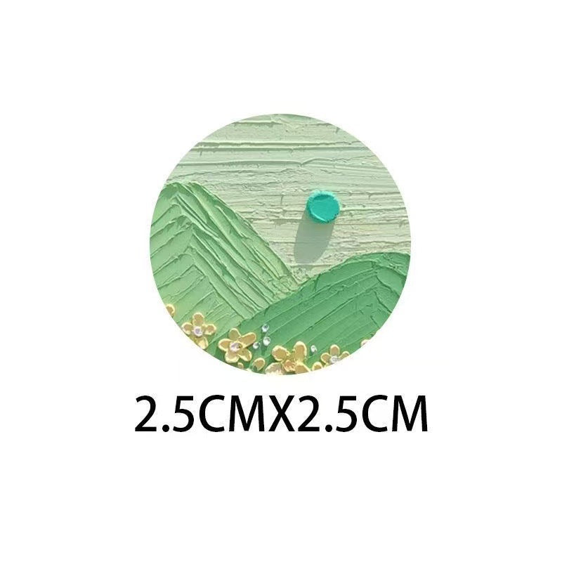 Oil painting landscape healing decoration phone case sticker