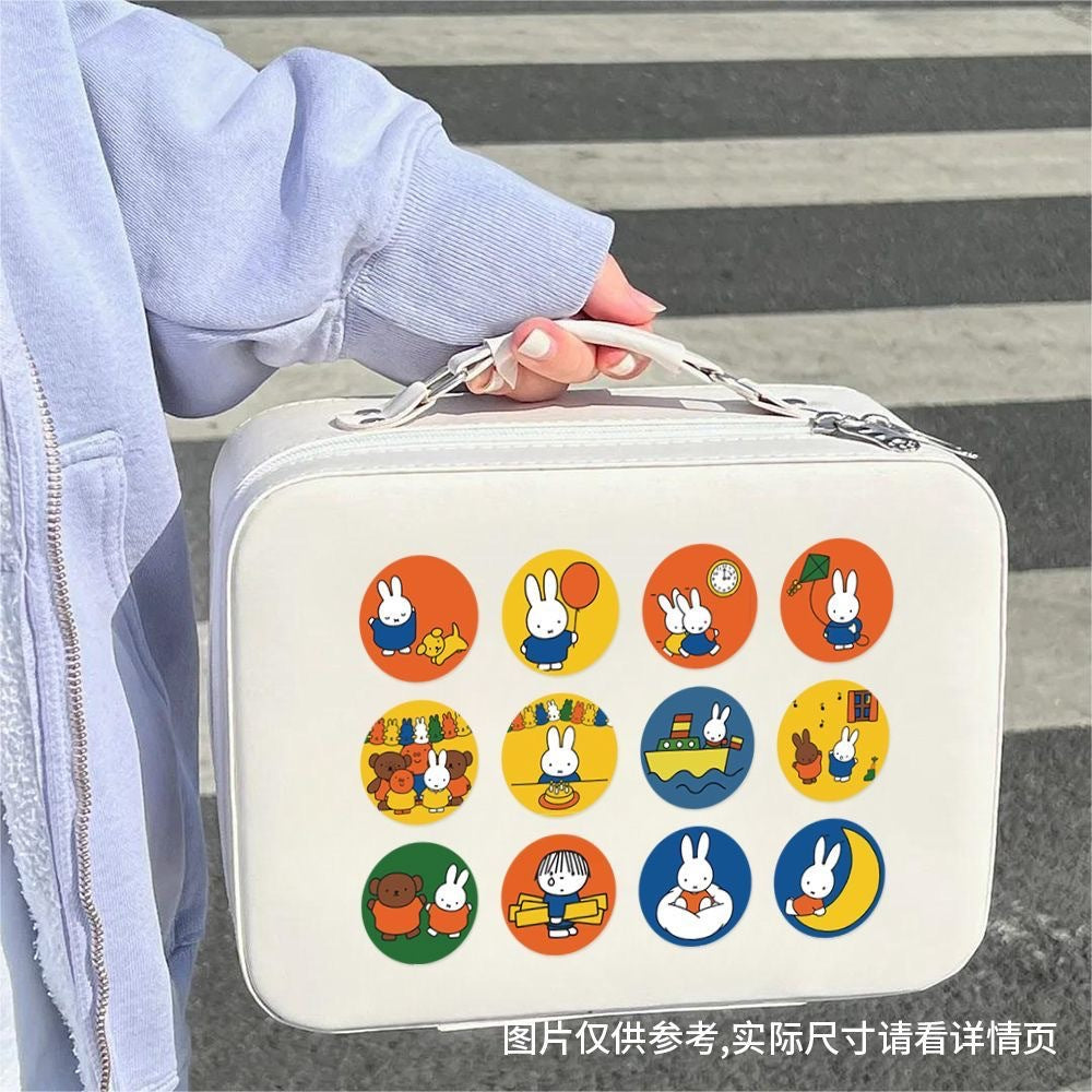 300 stickers/cute Miffy Q-version curly sticker, colorful cartoon animal rabbit, children's reward decorative sticker