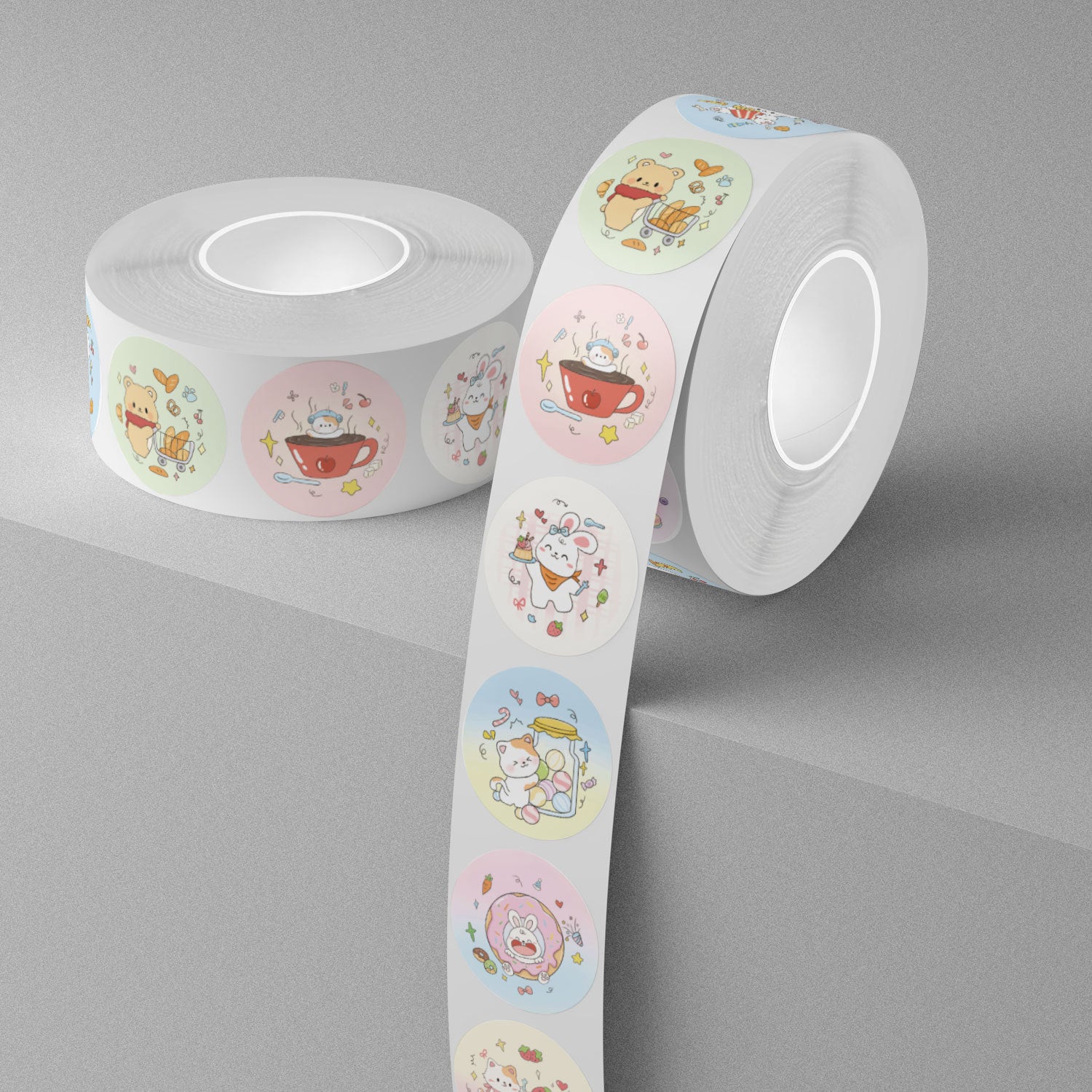 500 Stickers/Cake puppy copper paper thank you simple sealing label sticker