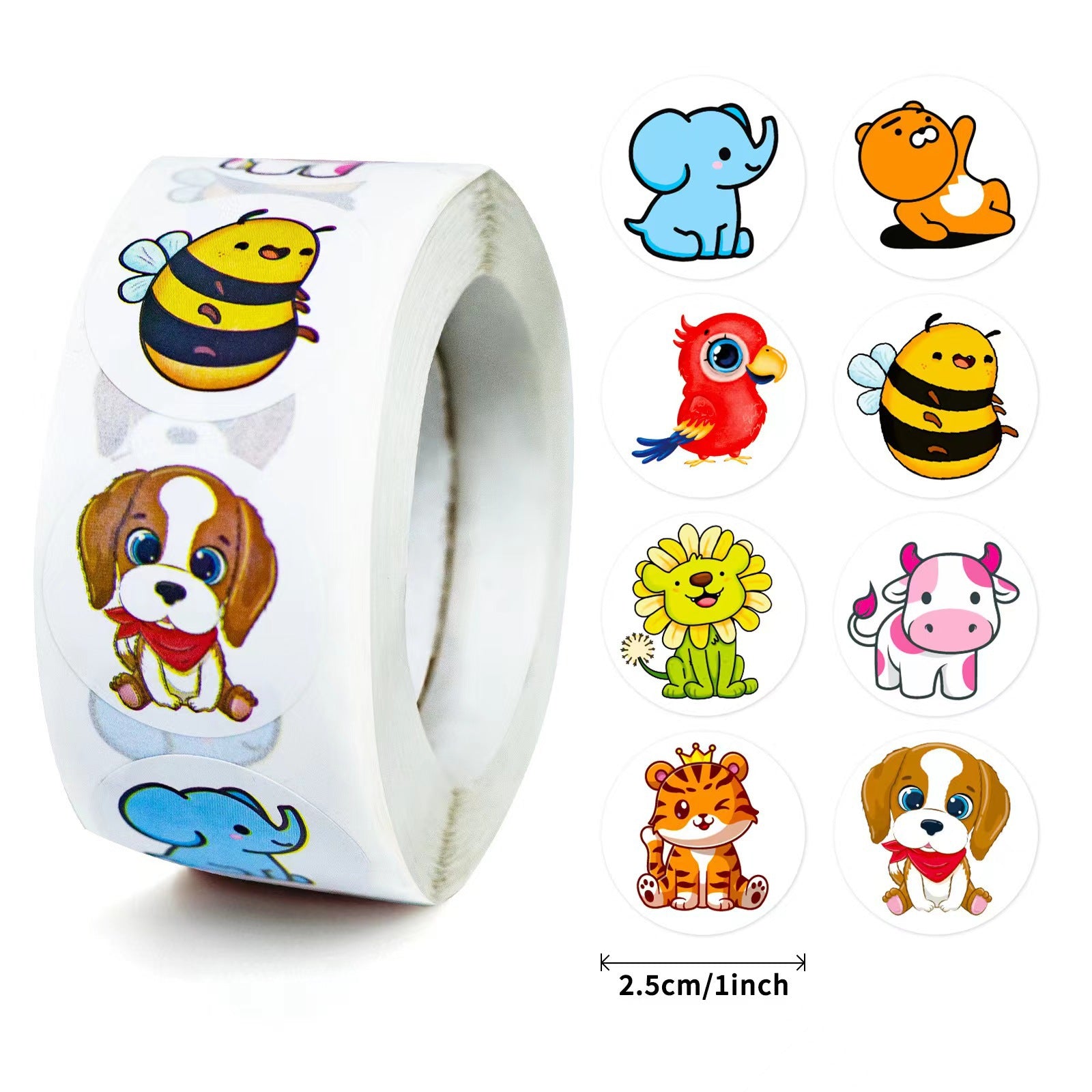 500 Stickers/cute cartoon animal stickers, children's reward labels, adhesive stickers