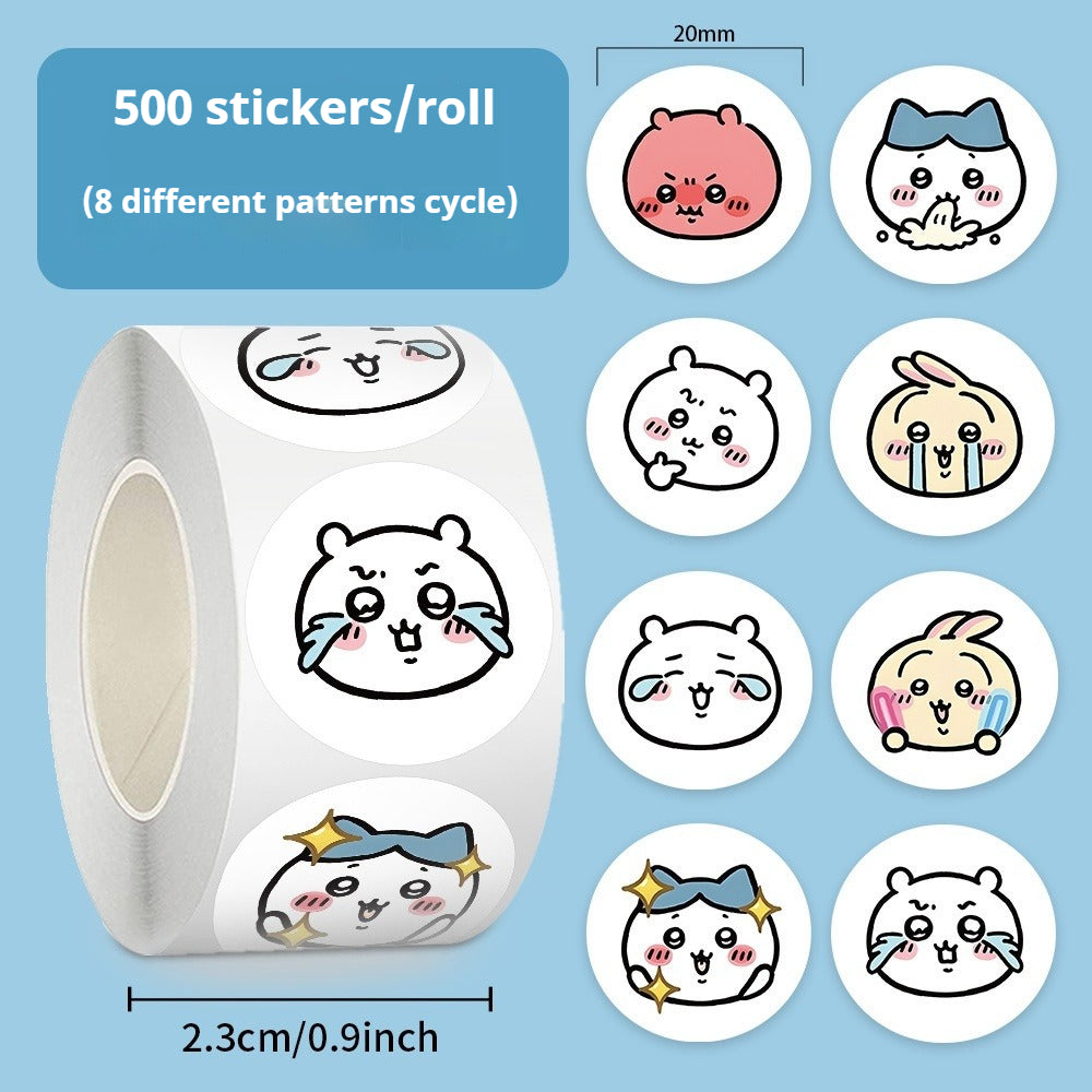 500 Stickers of Jiyikawa sealing stickers, cute handwriting material stickers for children